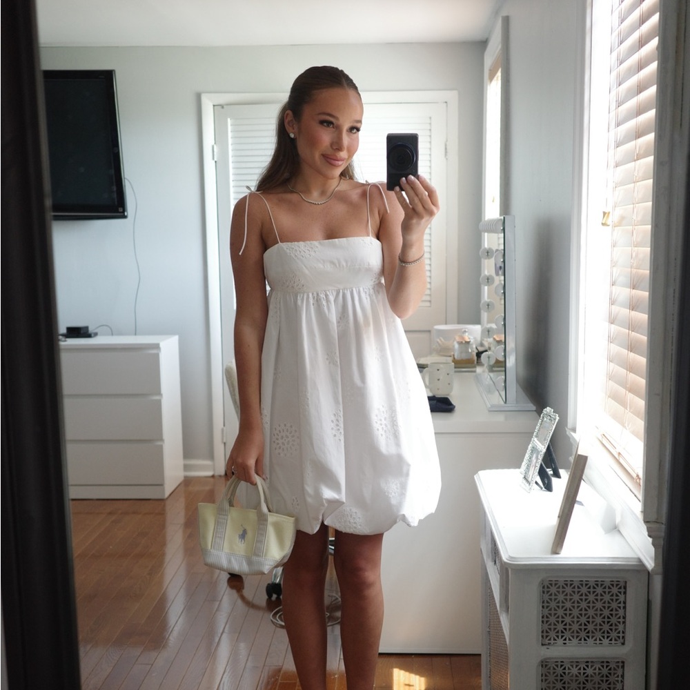 Zara mini white bubble dress